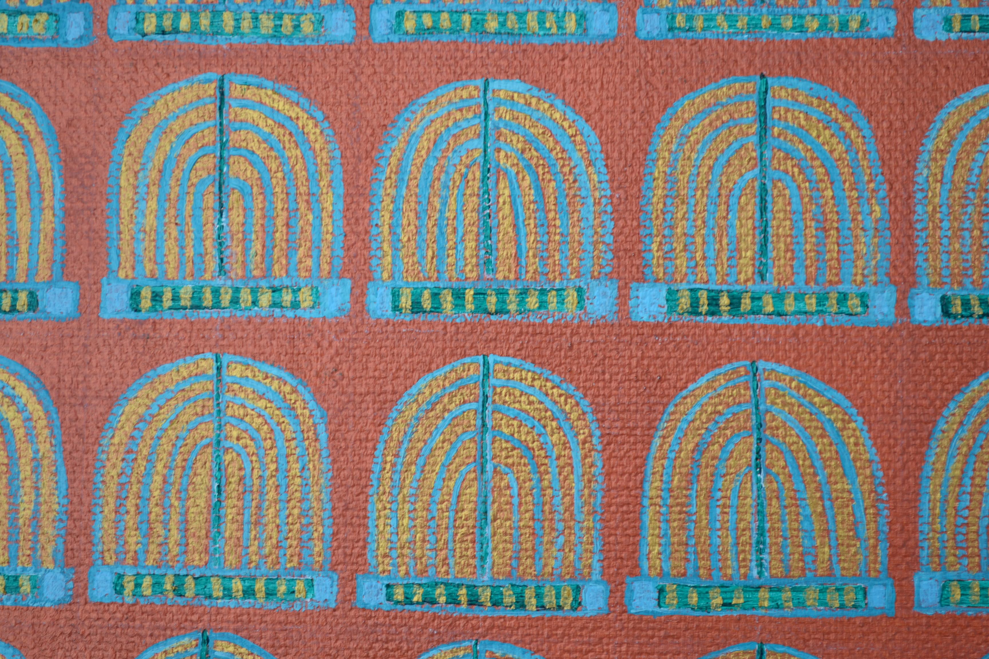 Fontaines de Marrakech, peinture à l'huile abstraite anglaise contemporaine - Painting de Susan Bleakley