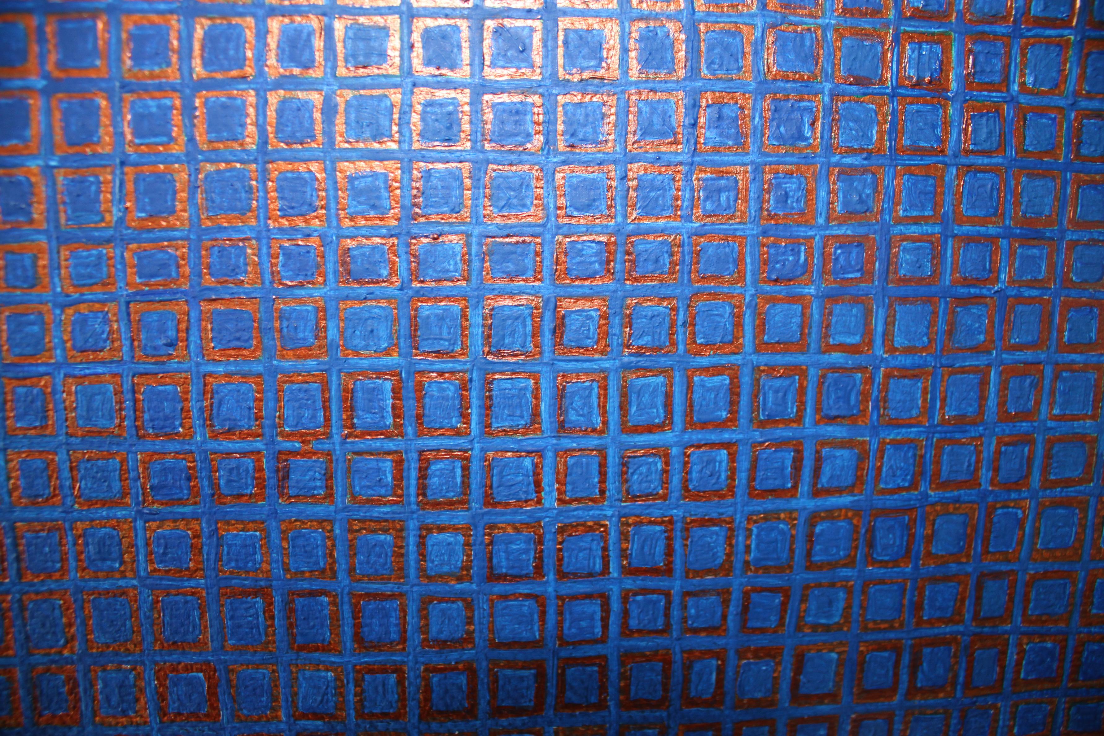 Walking Through The Blue (Vendre à travers le bleu). Peinture à l'huile abstraite contemporaine - Painting de Susan Bleakley