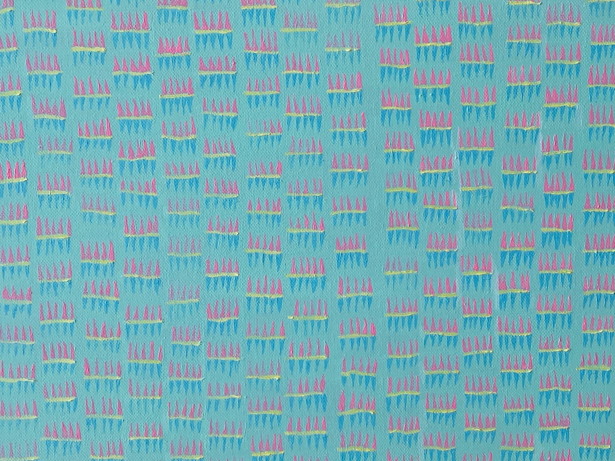 Walking Together is a real statement piece from Bleakley. It has all the hallmarks of intricacy for which she is known allied with beautiful colourways. Susan paints in her cliff top studio or gardens overlooking the Atlantic Ocean and one can see