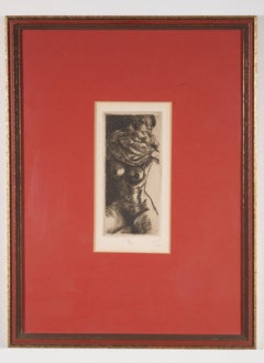 Susan Booth Titus Etching 38/300, Sitting Nude, Framed