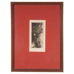 Susan Booth Titus Etching 38/300, Sitting Nude, Framed