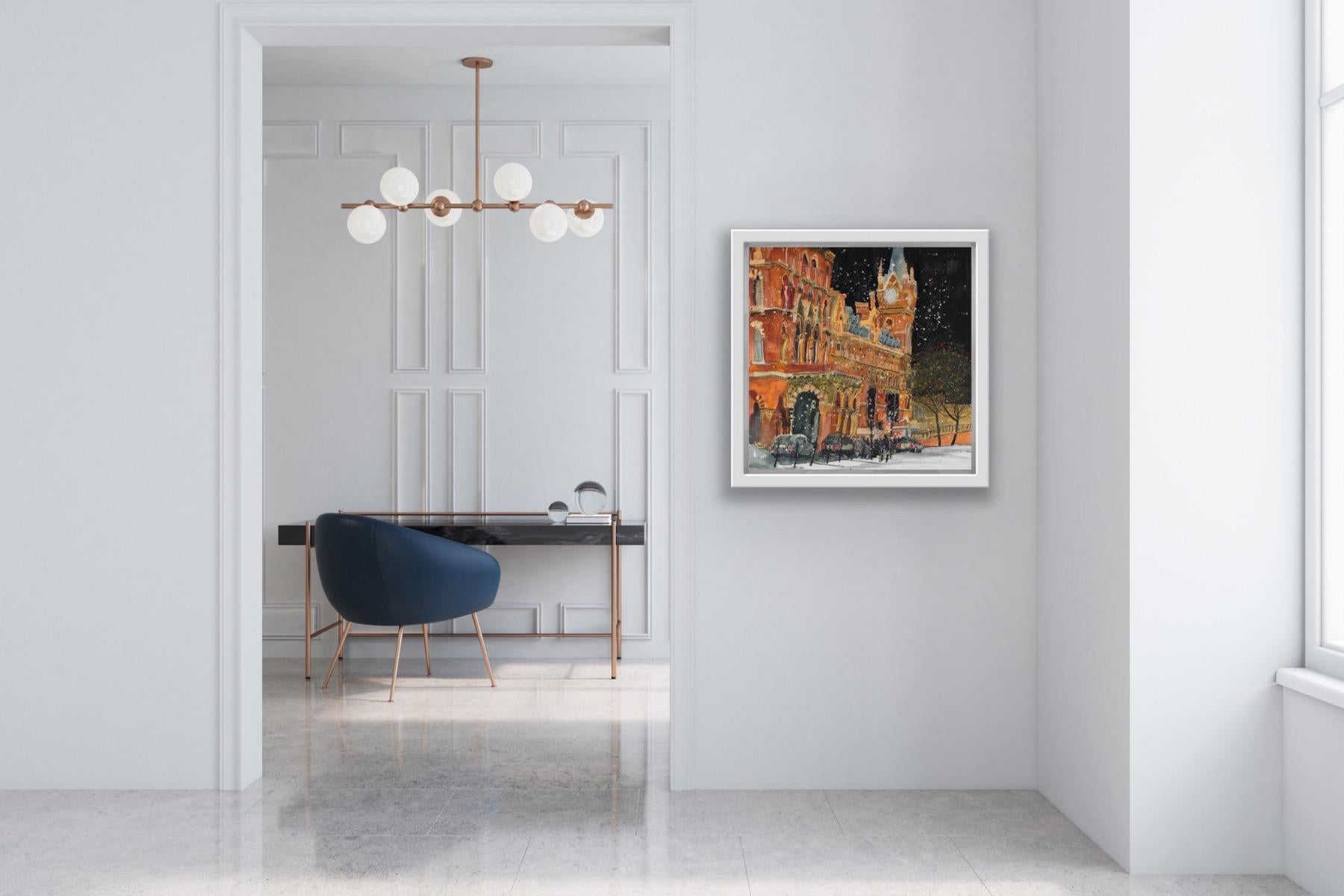 Arrivi a tarda notte, St Pancras, Londra, Quadro originale, Londra, Edifici 1