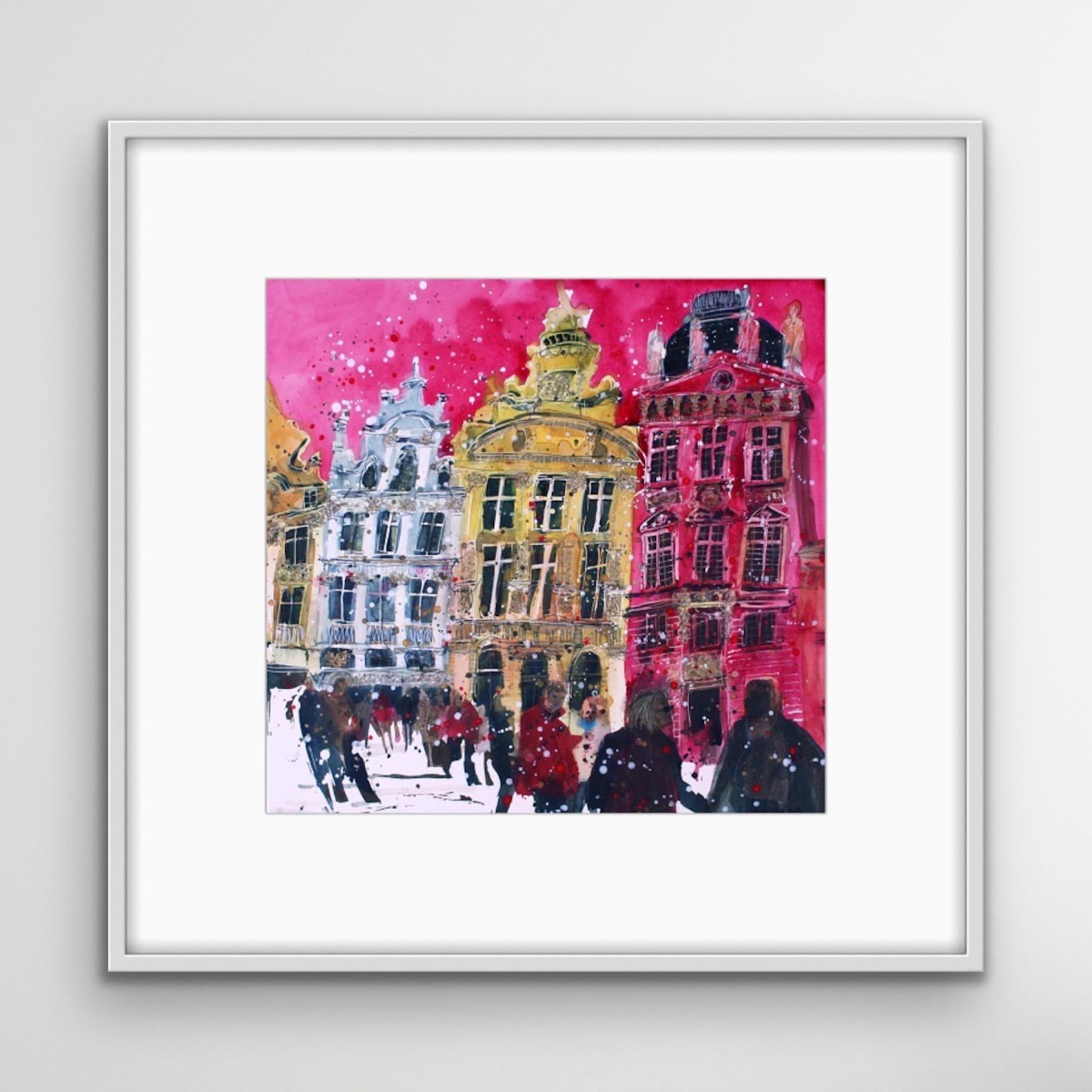 Cities 4 – Brussels’ Theatrical Centrepiece by Susan Brown.

Hand signed by the artist 

“Walking through La Grand Place in Brussels, is taking a journey through time. Its beautiful elegant facades
stand like jewels against the winter sun, each