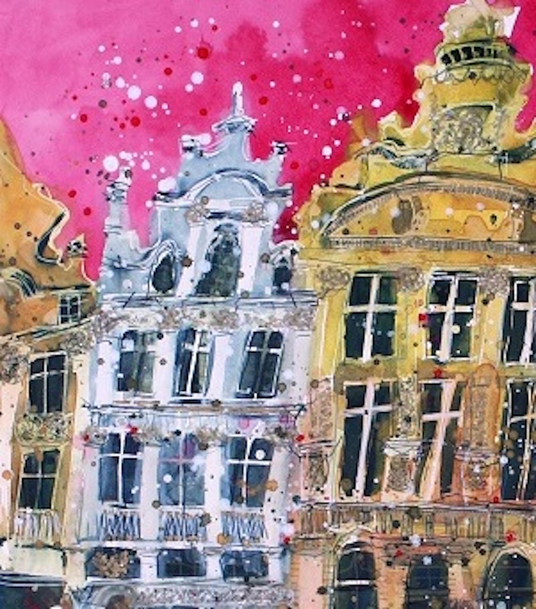 Brussels Theatrical Centrepiece, Bright Impressionist Print, Art of Belgium For Sale 2
