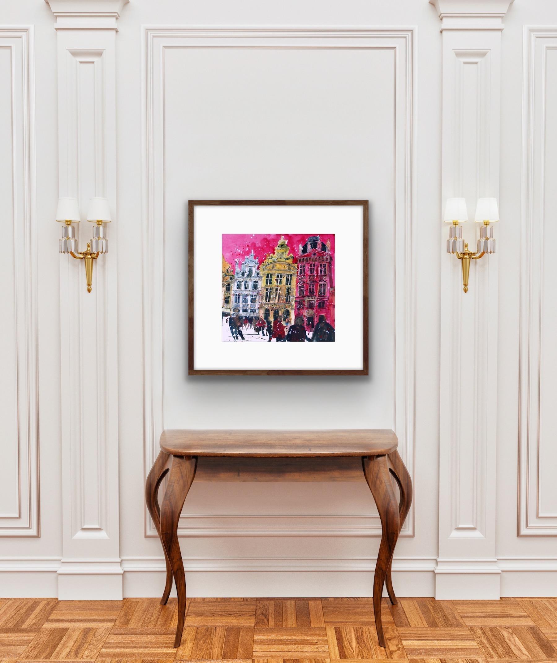 Brussels Theatrical Centrepiece, Bright Impressionist Print, Art of Belgium For Sale 3