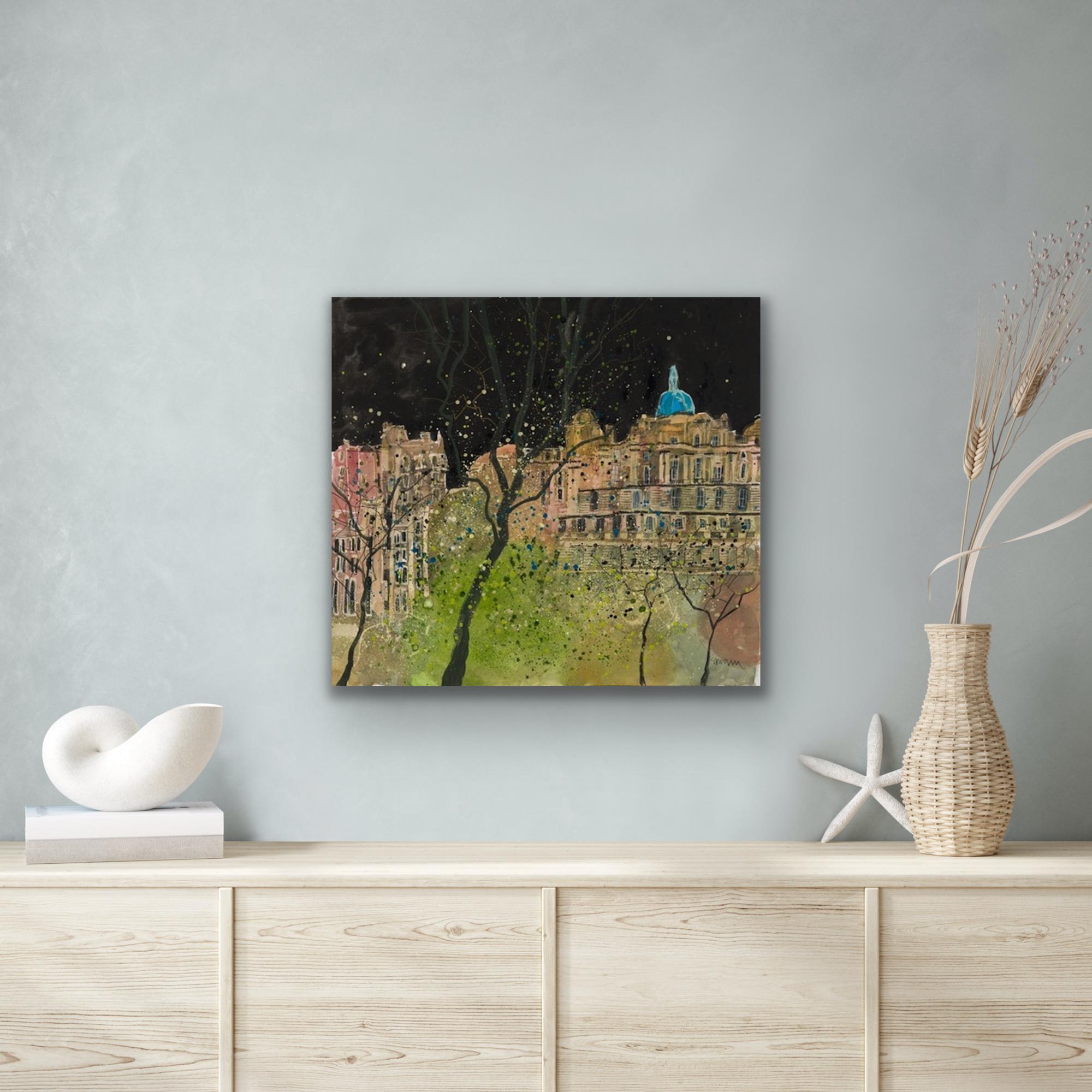 Otoño, Edimburgo 2, pintura original, paisaje, contemporáneo - Painting de Susan Brown