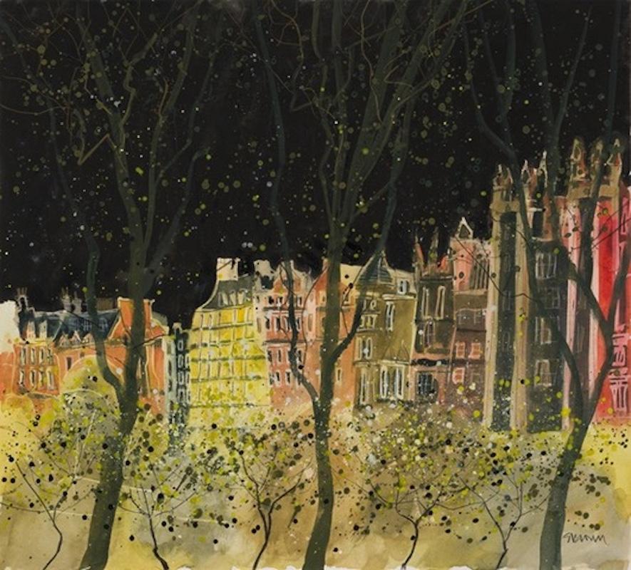 Otoño, Edimburgo 3, pintura original, paisaje, contemporáneo en venta 2