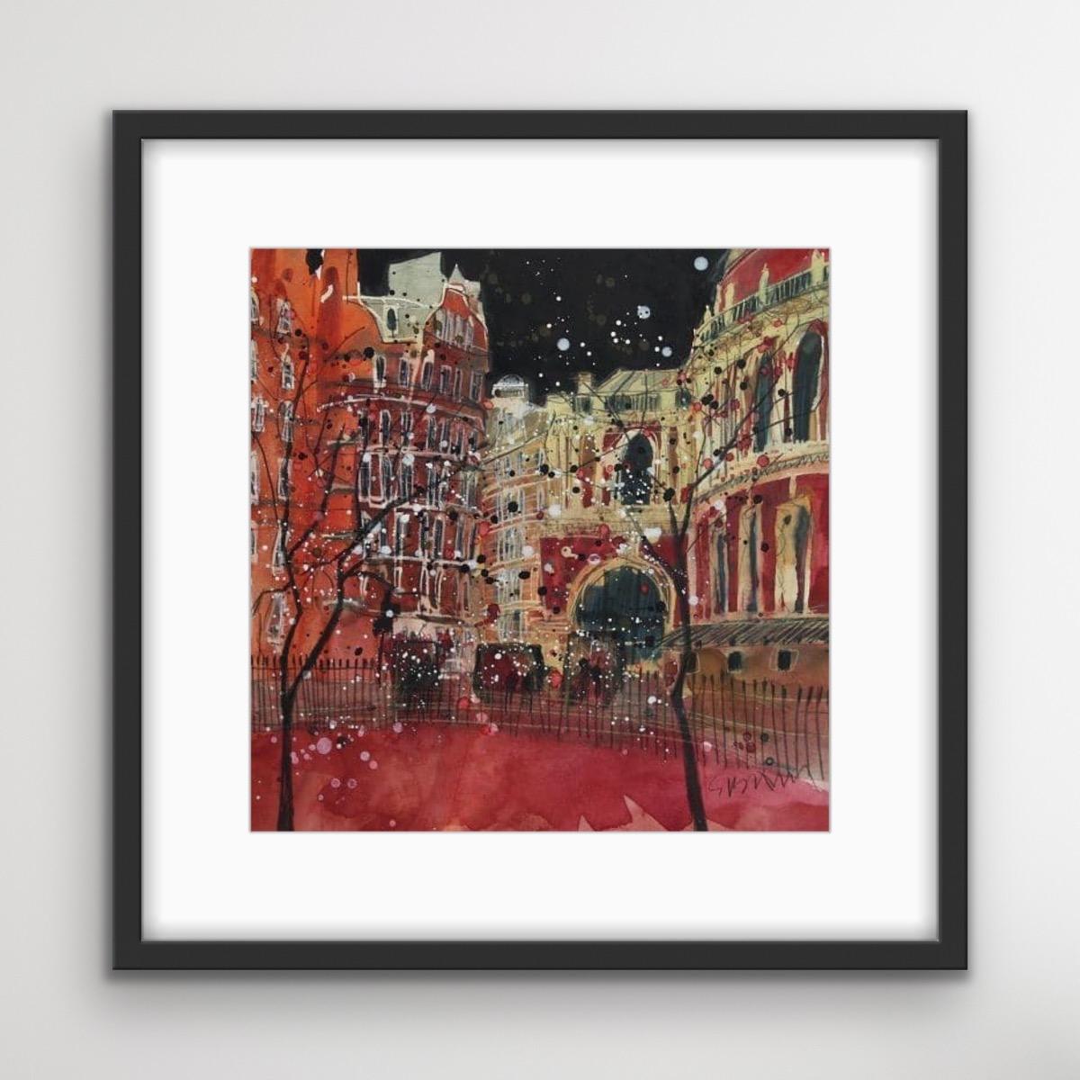 Classical Venue, Royal Albert Hall, London Art, Architecture Art, Cityscape Art - Painting by Susan Brown