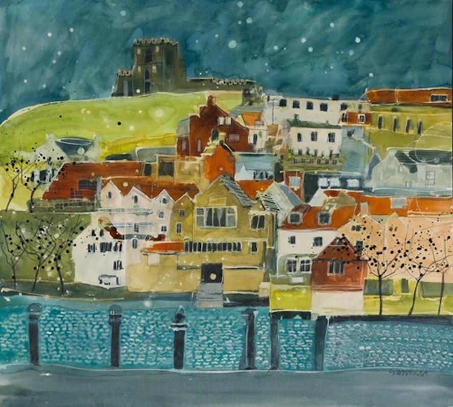 From Pier Road, Whitby, original painting, landscape, contemporary For Sale 1