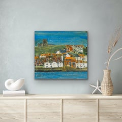 Chiesa di St Mary, Whitby, quadro originale, paesaggio, contemporaneo