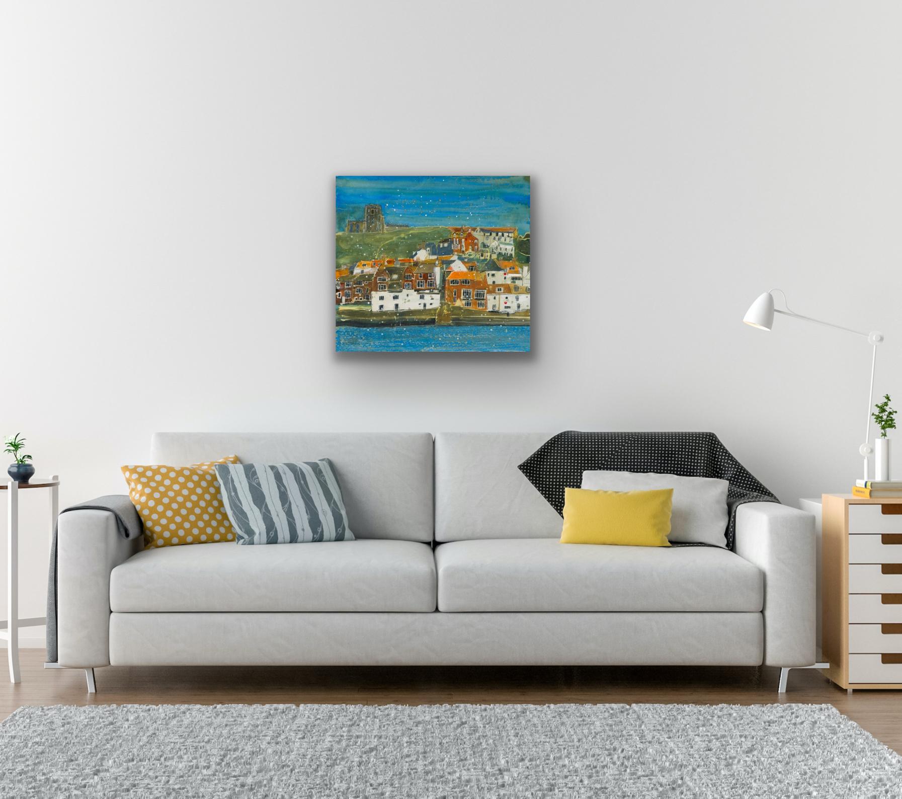 Chiesa di St Mary, Whitby, quadro originale, paesaggio, contemporaneo in vendita 1