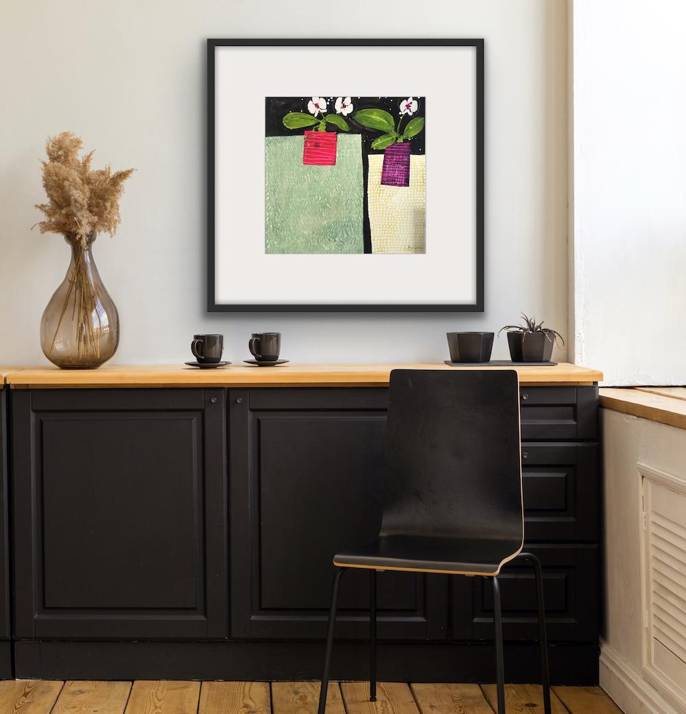 Harmony, Contemporary Still Life Print, Floral Interior Artwork, Limited Edition - Beige Interior Print by Susan Brown