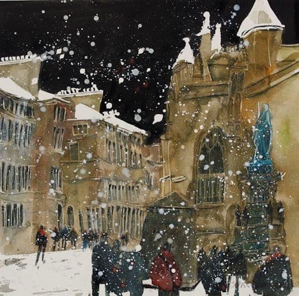North Transept, Westminster Abbey, London and St Giles Cathedral, Edinburgh  - Gray Figurative Print by Susan Brown