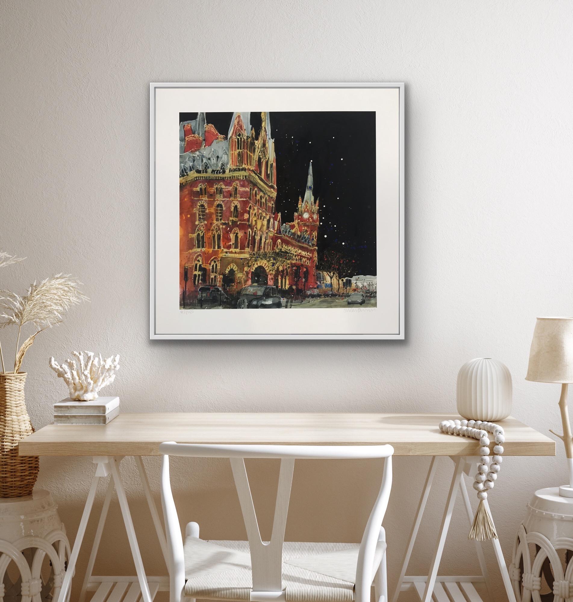 Cities 7 - Gothic Revival, St Pancras, London by Susan Brown. Limited edition giclée print - The print edition is 150 The image size of the print is 40cm X 40cm, the overall size is 50cm X 50cm Each print is signed and numbered by Susan Brown