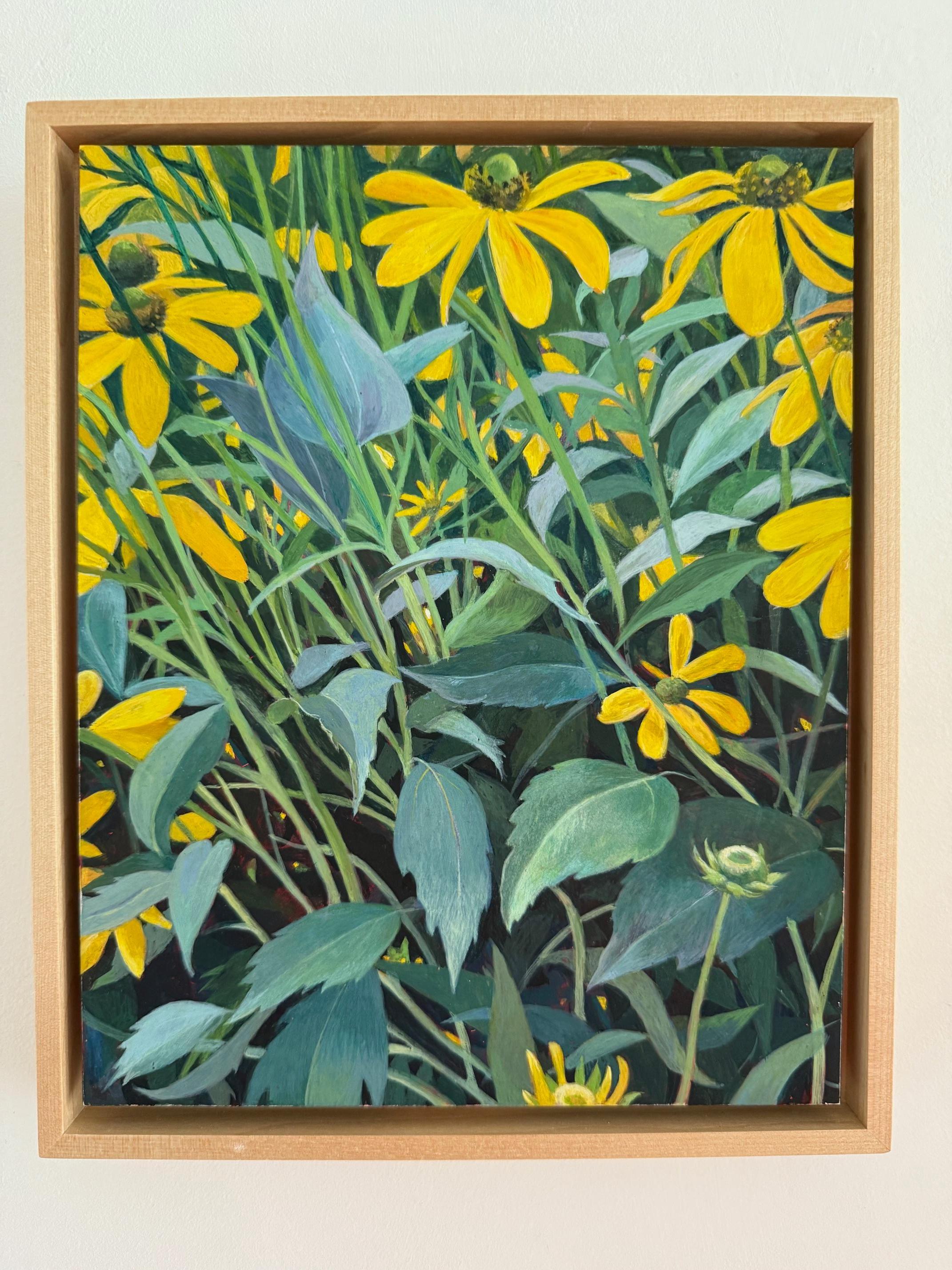 High Line Yellow Flowers - Still-Life Painting Gris de Susan Cohen