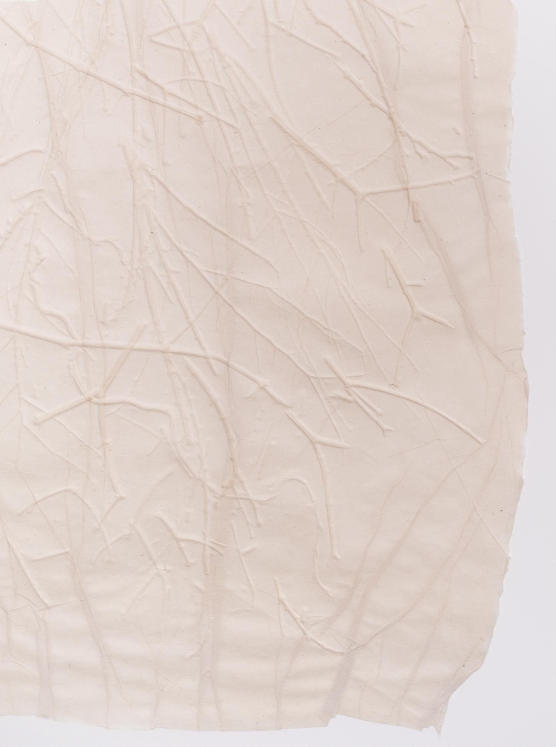 This contemporary embossed white mono print was inspired by nature.

Canadian artist Susan Collett is a masterful printmaker and an award-winning ceramic artist whose work is collected internationally. This elegant and unique white print appears to