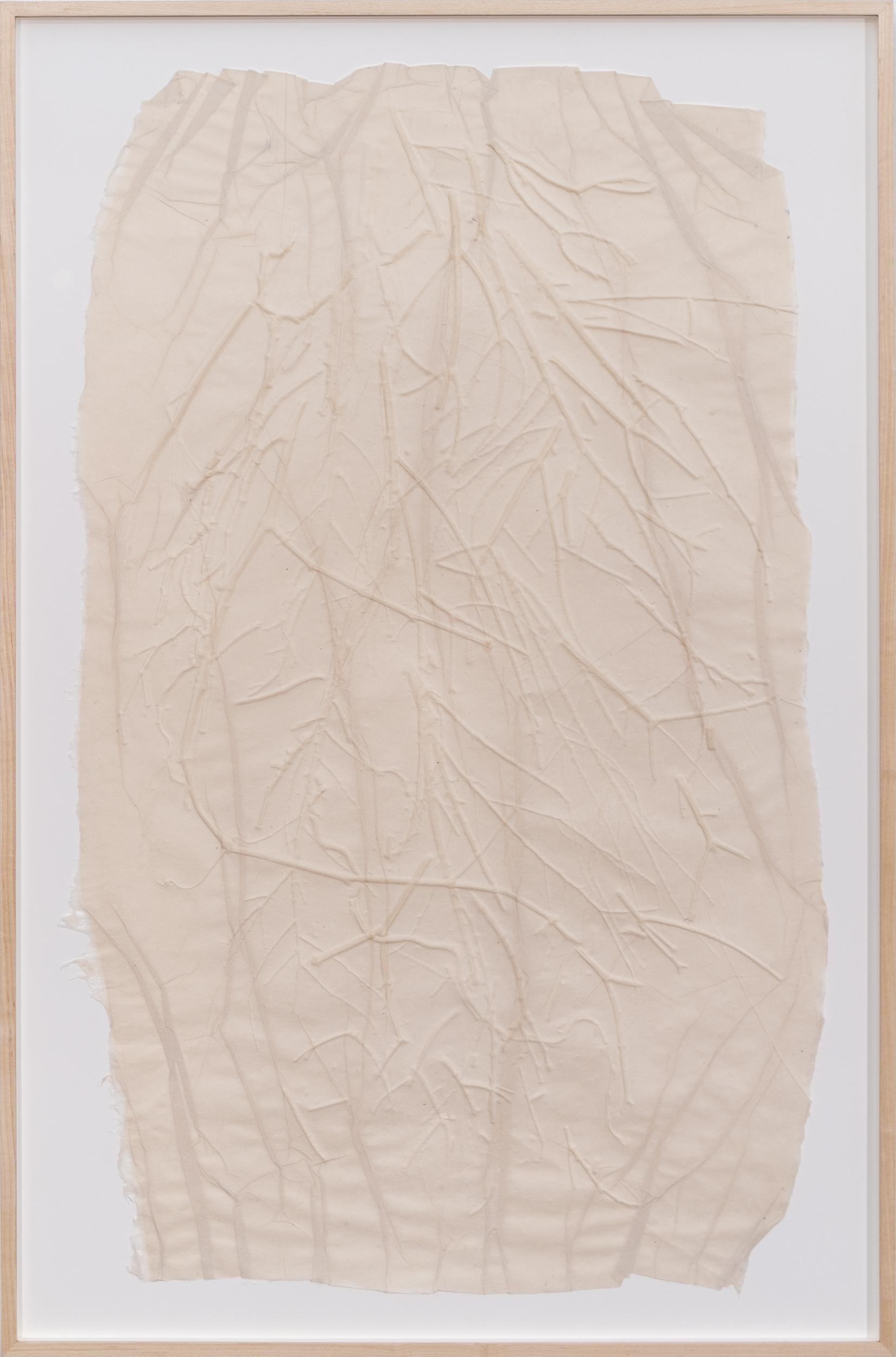 Pergamentserie XXXV – abstrakter, geprägter, monodruckter Monodruck auf Pergamentpapier