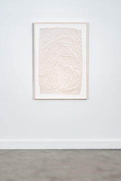 Serie Tableau - Theta: Monoprint astratto, incorniciato 44,75 x 31,25