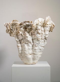 Gleam - contemporary, hand-sculpted, cream, porcelain sculpture