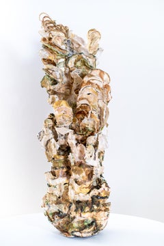 Traverse - contemporary, abstract, hand-sculpted, ceramic tabletop sculpture