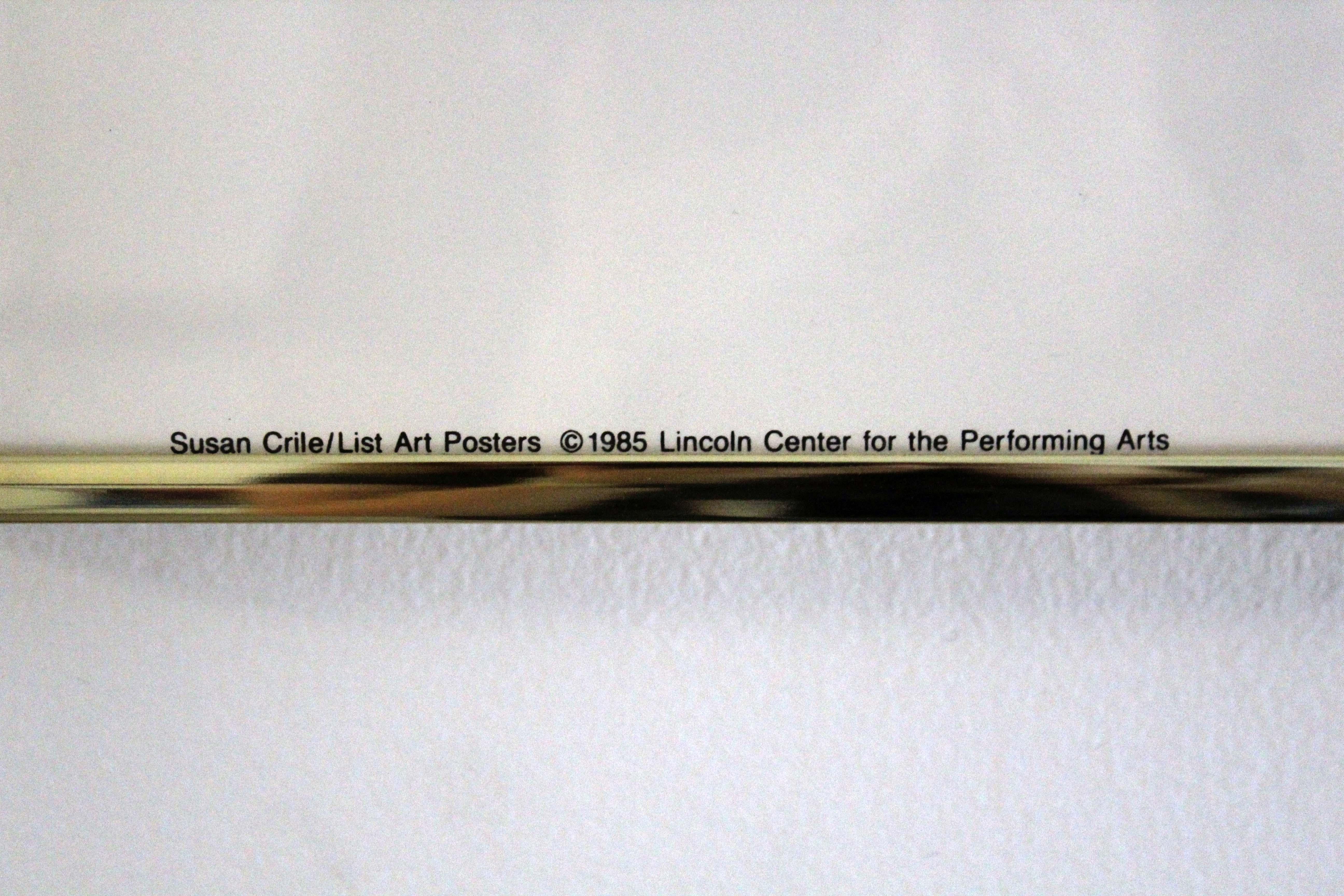 Susan Crile Mostly Mozart Lincoln Center Serigraph Poster 1985 Framed 4