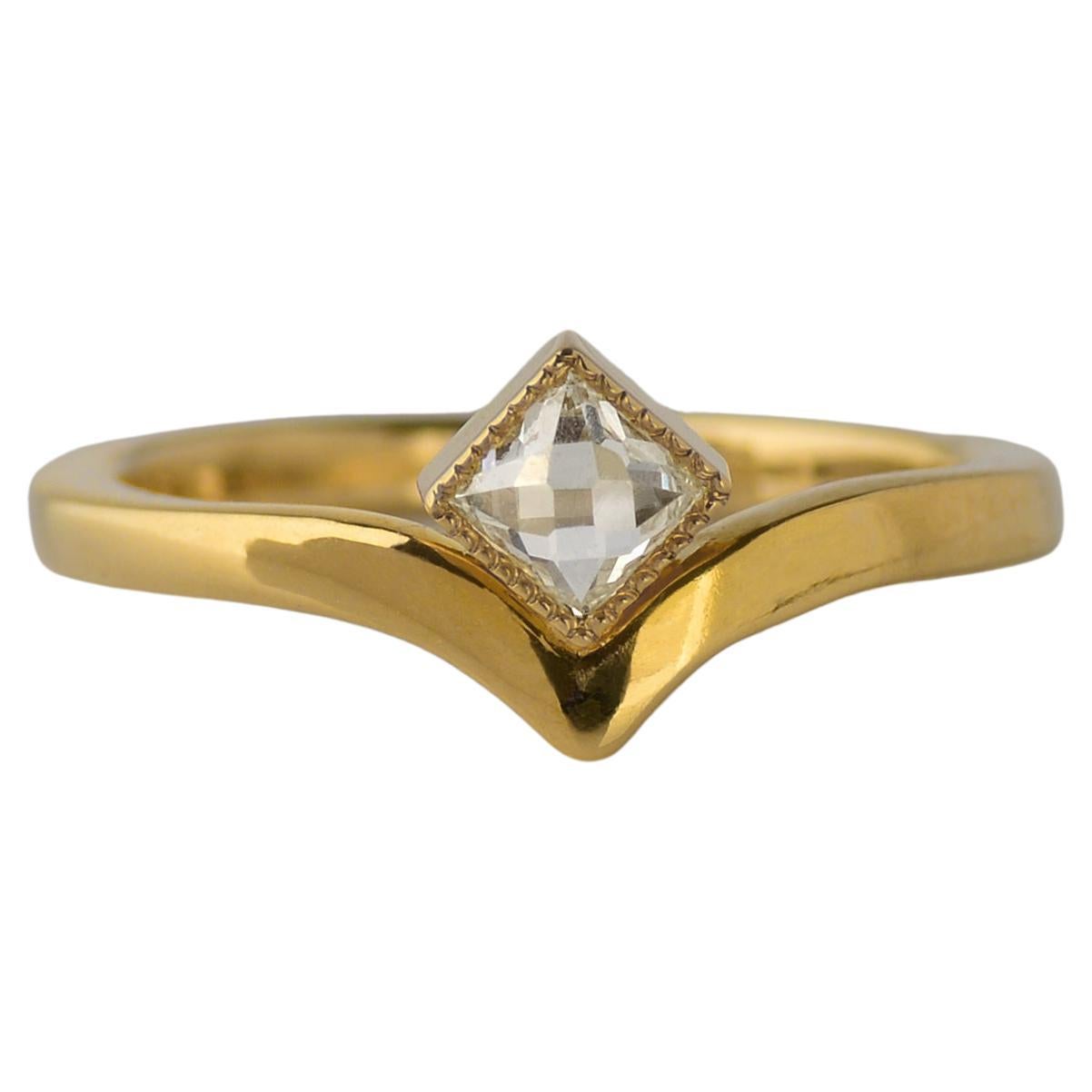 Susan Crow Studio Lilly Victory Rose Nouveau Cut Diamond Ring 