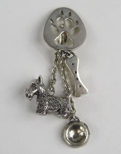 Susan Cummings Orecchini a pendente con osso di cane in argento sterling Nuovi, mai indossati