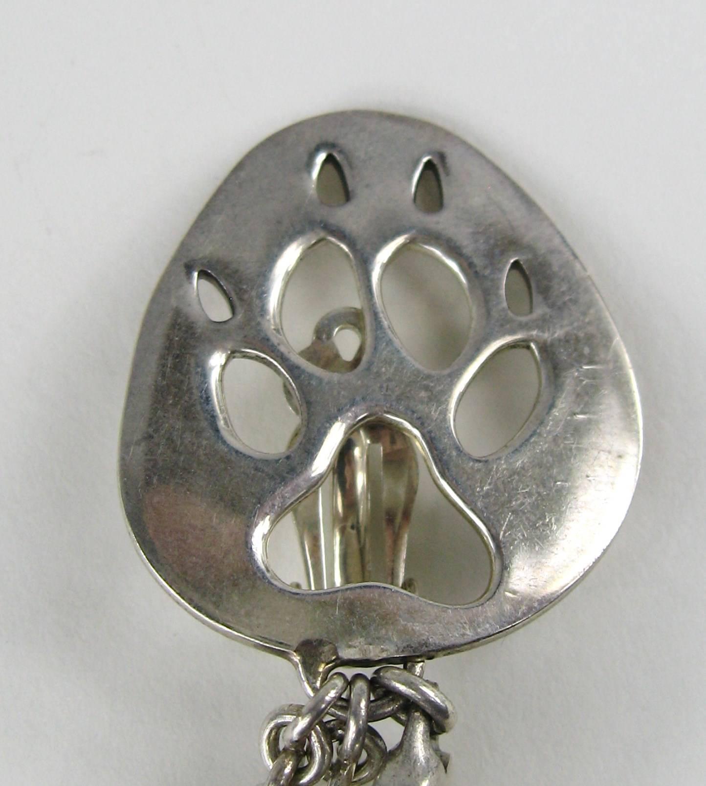 Susan Cummings Pendientes colgantes de plata de ley con forma de hueso de perro Nuevos, nunca USADOS en venta 1