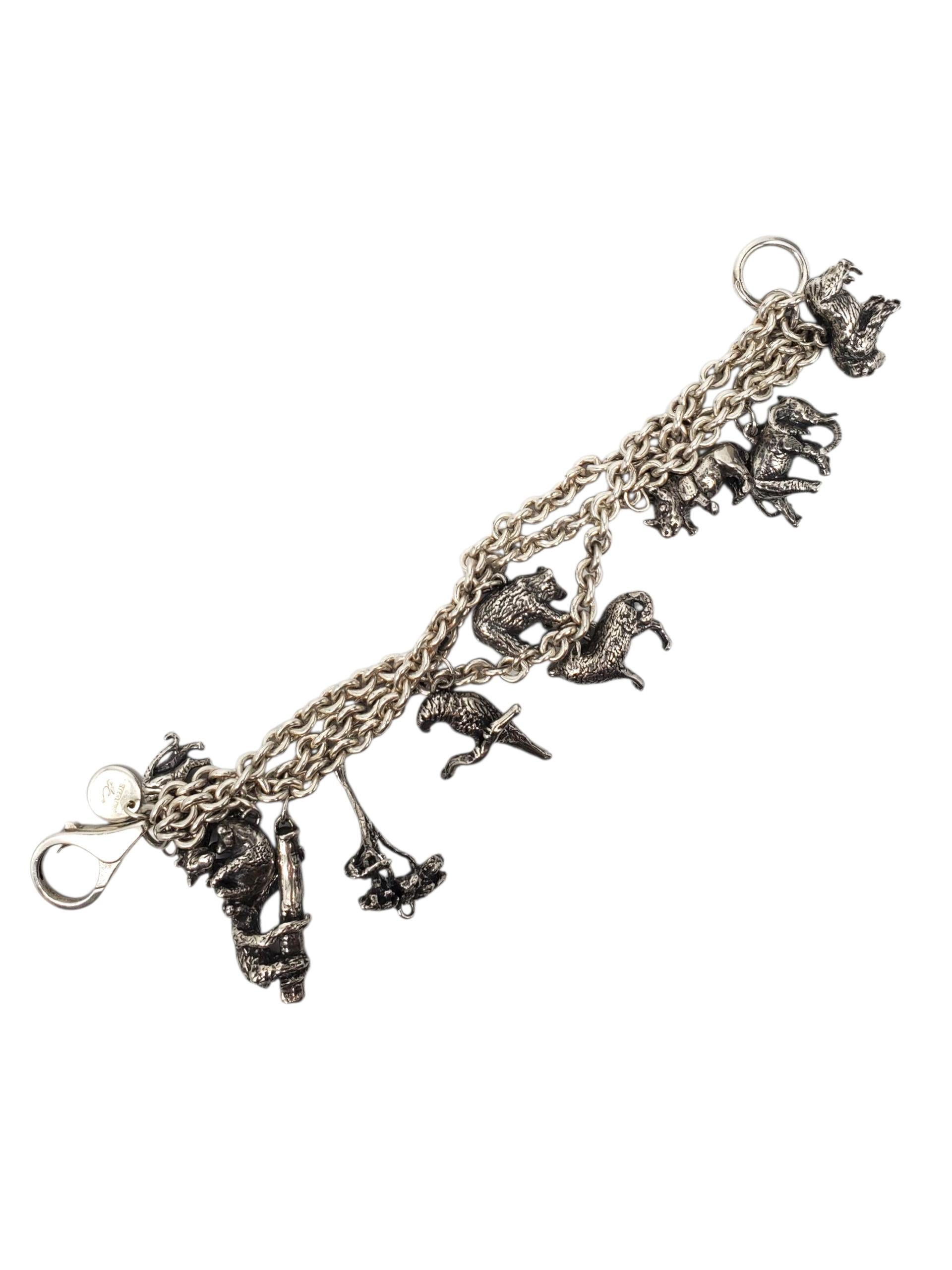 Donna Susan Cummings Bracciale Charm a 3 catene in argento con specie in via di estinzione #22734 in vendita