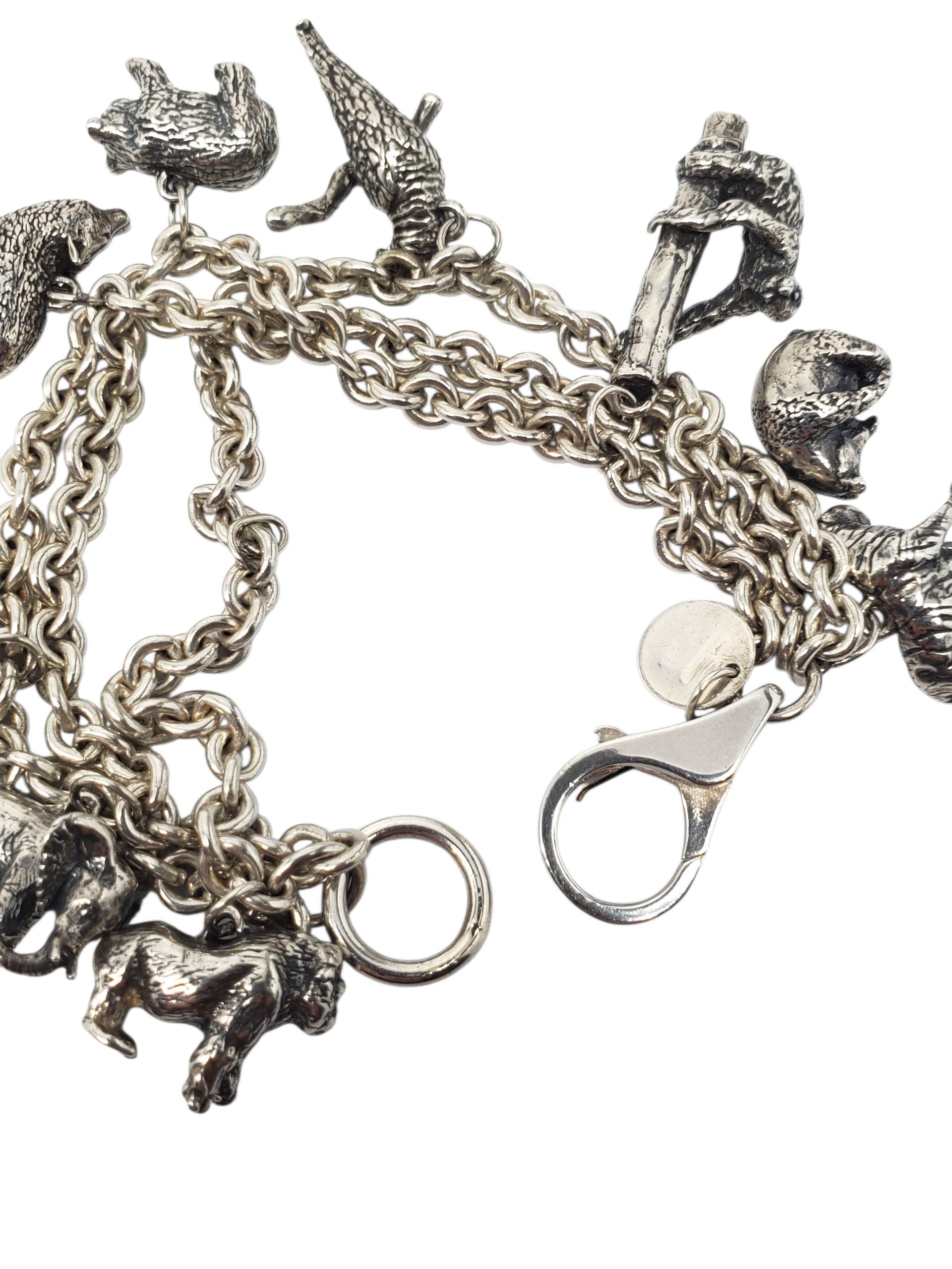 Susan Cummings Bracciale Charm a 3 catene in argento con specie in via di estinzione #22734 in vendita 1