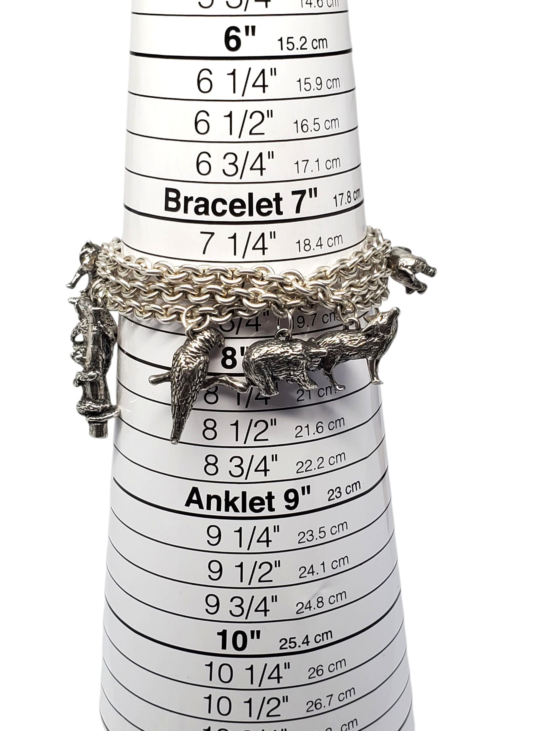 Susan Cummings Bracciale Charm a 3 catene in argento con specie in via di estinzione #22734 in vendita 2