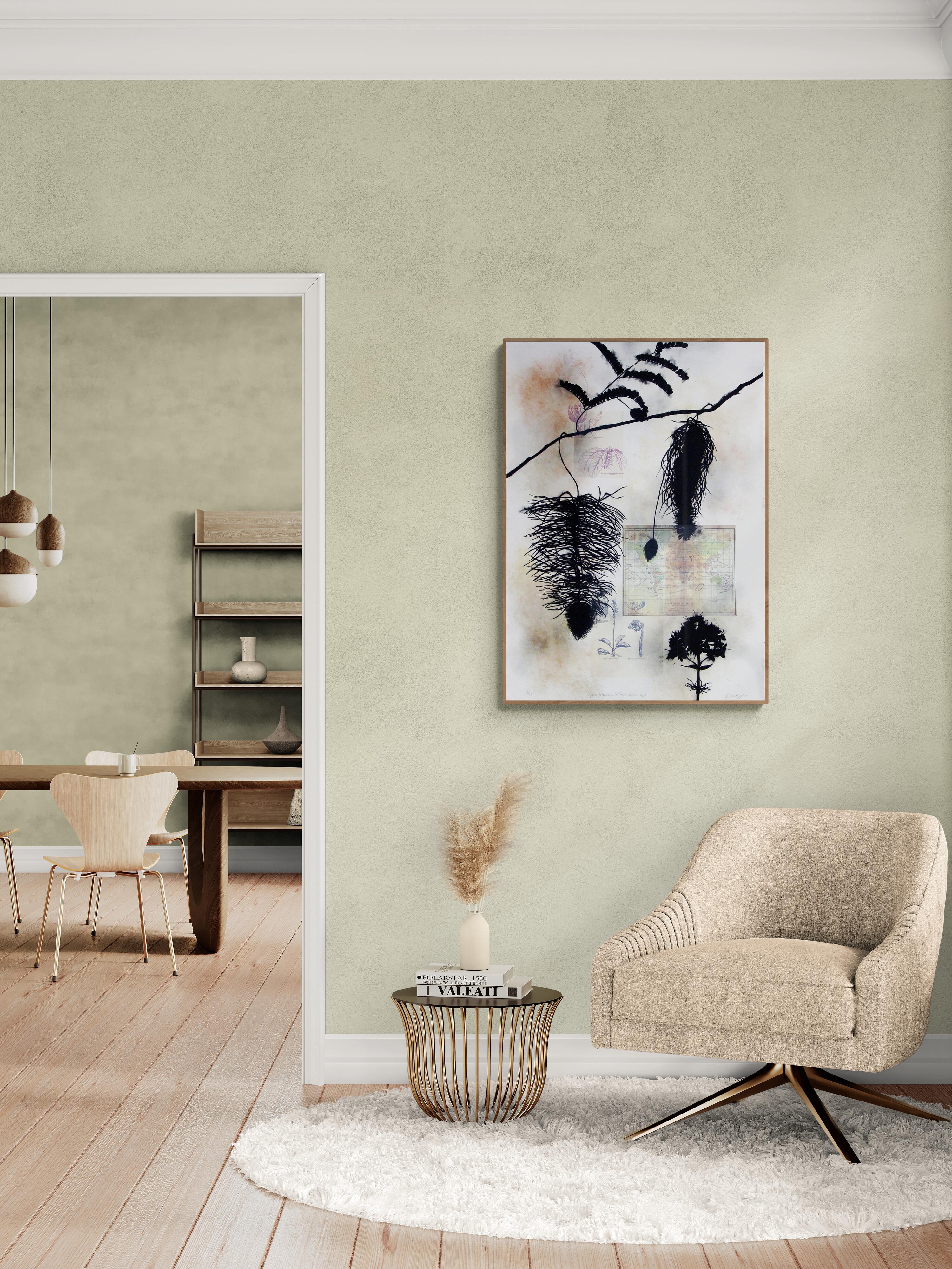 Susan Davidoff
Regiones Botanicas de la Tierra: Antillen Nr. 1 (Antillen, Botanische Kunst, Botanische Erforschung)
Jahr: 2001
Medium: 5-Farben-Lithographie mit handaufgetragenen Pigmenten und Collage
Auflage: 45
Papier: Seidengewebe, archivierte