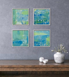"Estudio en verdes y azules nº 1" Pintura abstracta