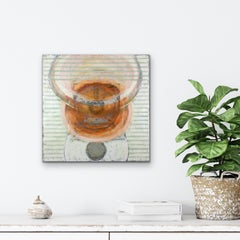 SUSAN SQUIRES Después de Aristóteles (encáustica abstracta) Melocotón verde Naranja Rosa 2019