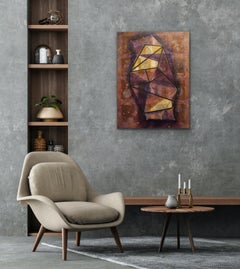 LIVRE DE LA CONNAISSANCE (violet et jaune - résumé),  Géométrique, Encaustique) 2016