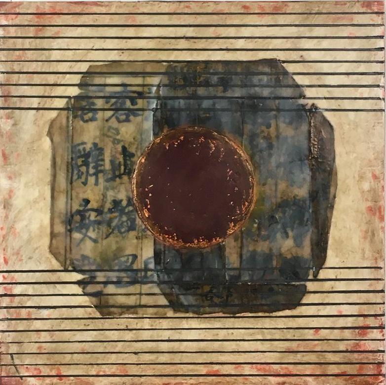 Susan E. Squires Abstract Painting - KOREA/JAPAN #2 (Abstract, Encaustic)