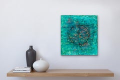 L'ACQUA / IL MARE a CINQUE TERRA  (Blu Verde Giallo Arancione Encausto Astratto)