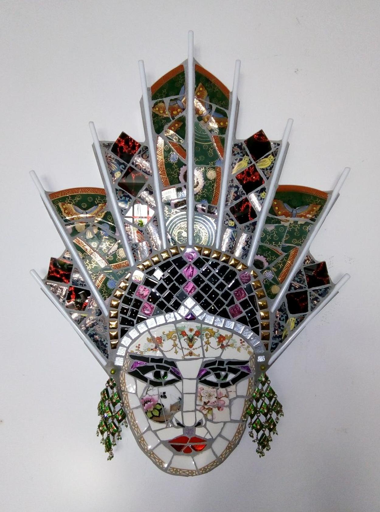 Paloma , Recycled ceramic mosaic by English Artist Susan Elliott
