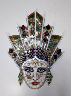 Used Paloma , Recycled ceramic mosaic by English Artist Susan Elliott