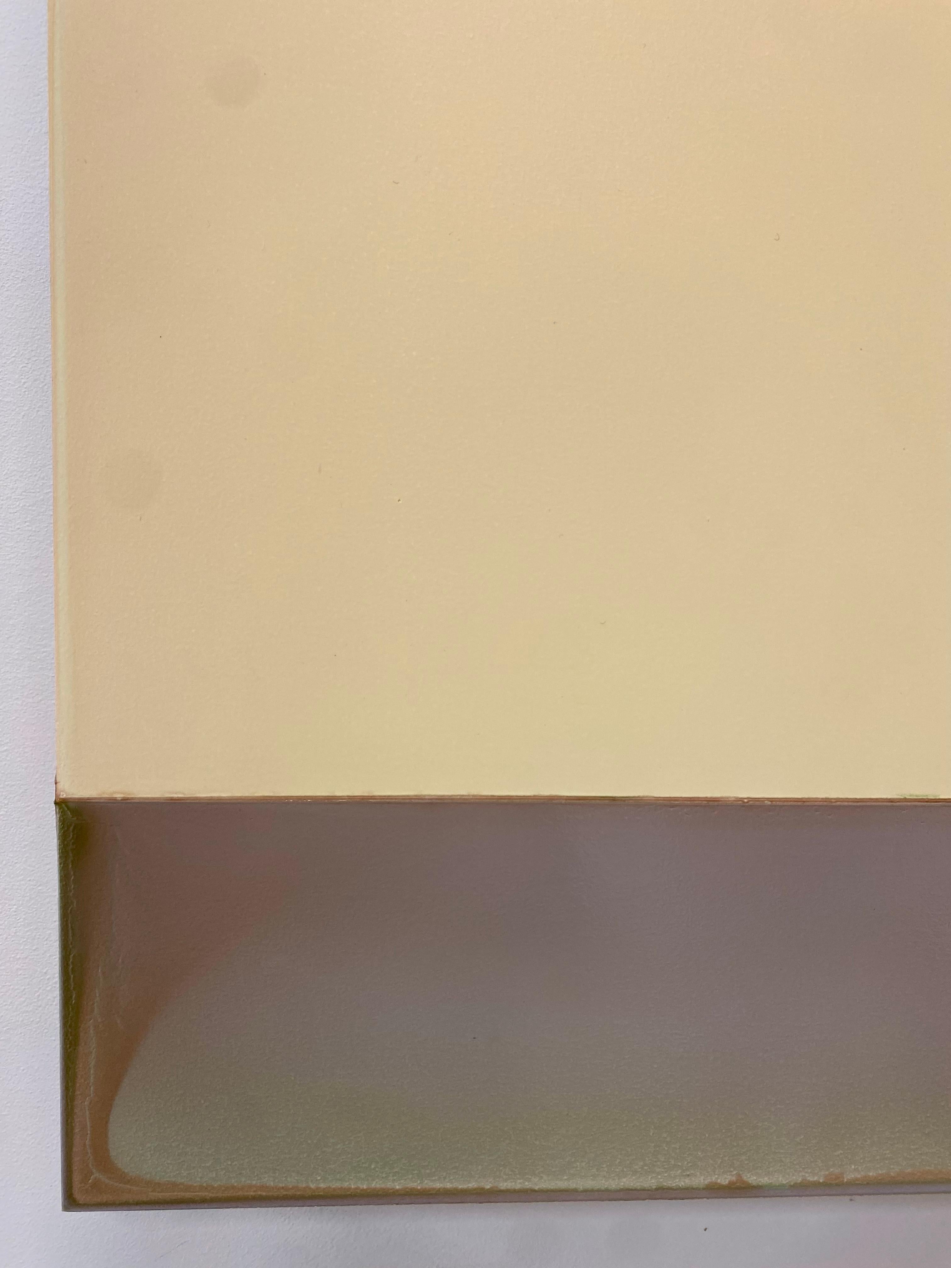 Aprile - Pittura astratta colata Avorio Neutro Grigio Blu Viola, 2023 in vendita 1