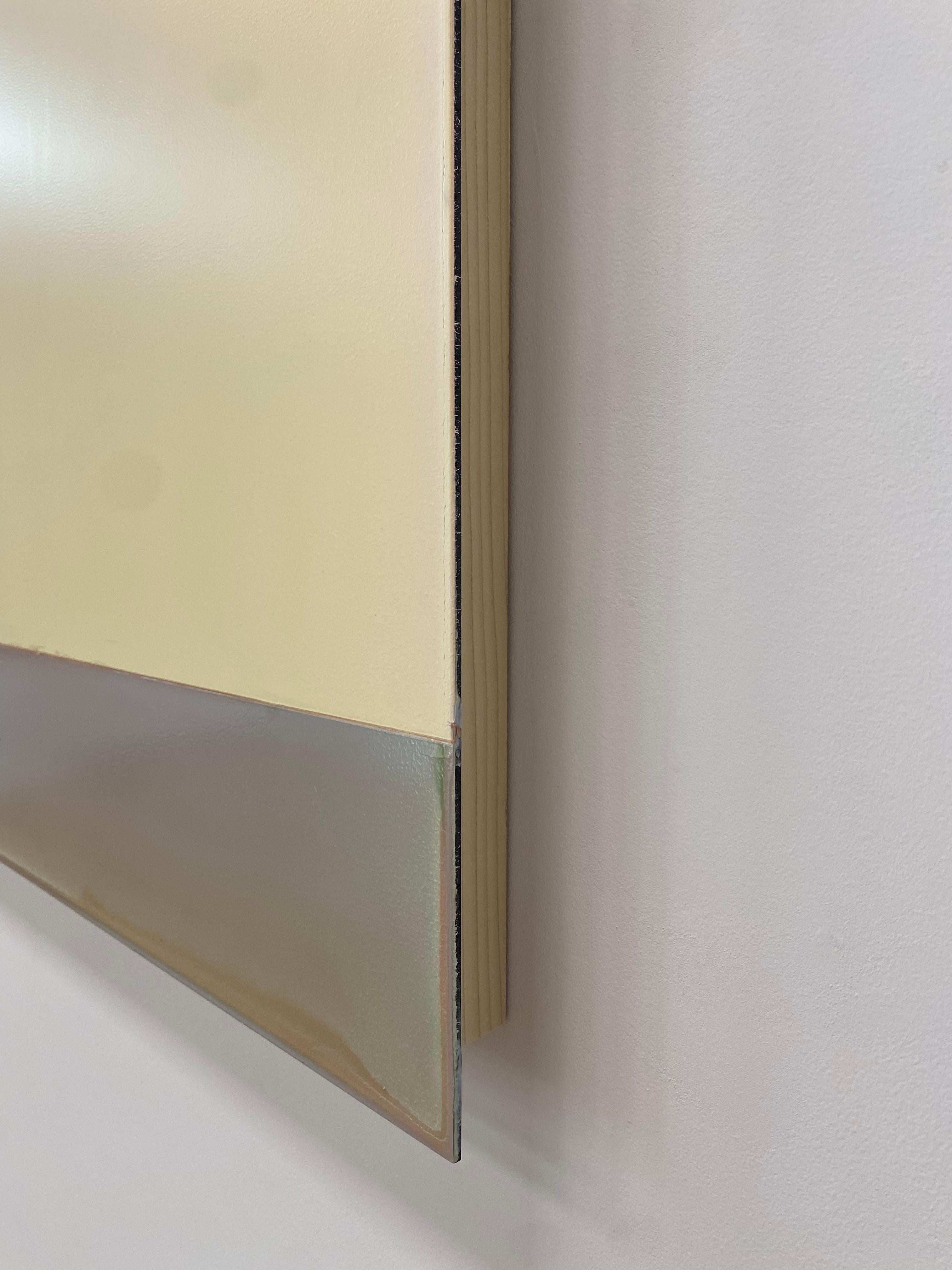 Aprile - Pittura astratta colata Avorio Neutro Grigio Blu Viola, 2023 in vendita 5