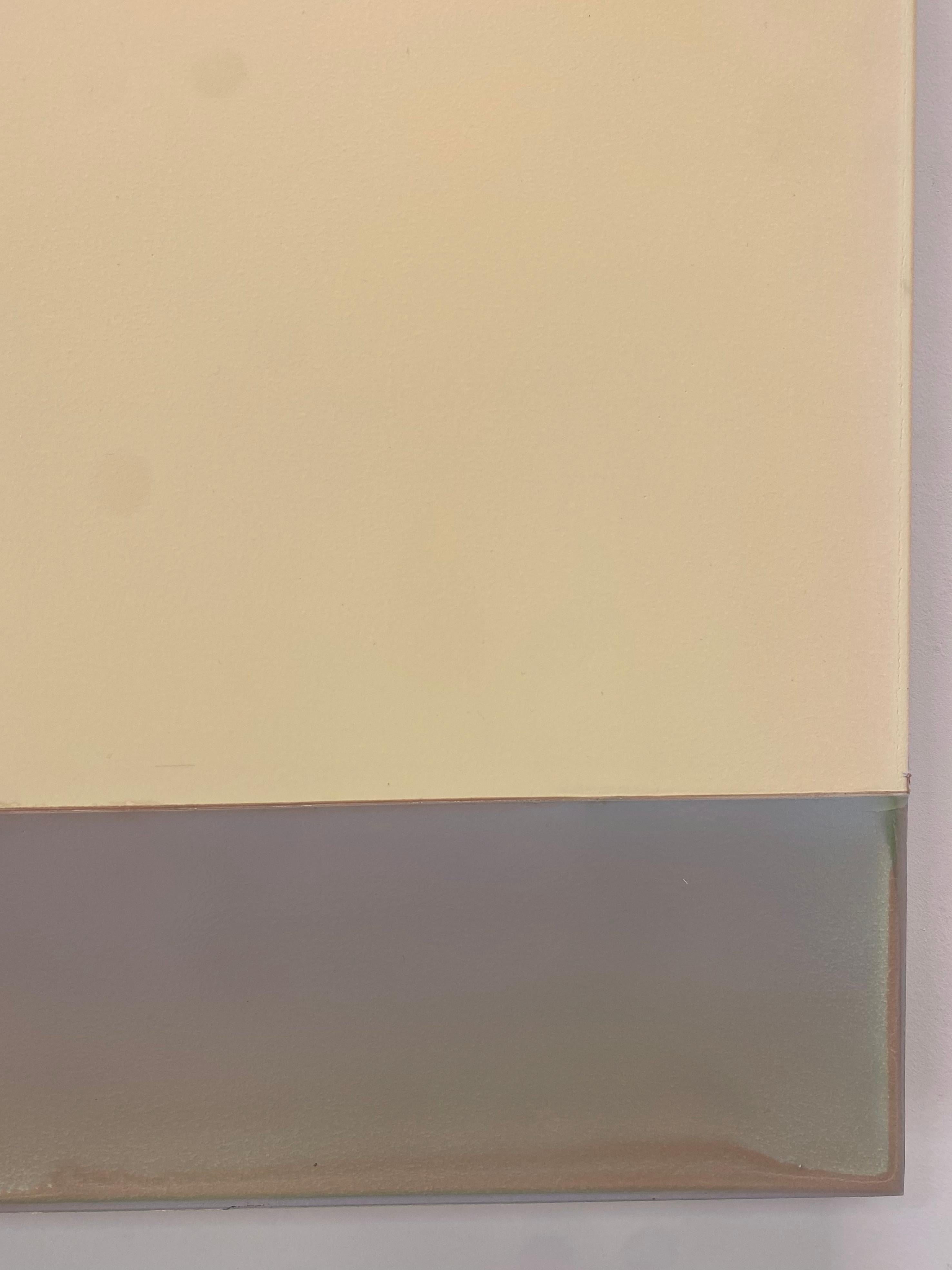 April, Ivory Peach, Eggplant, Neutral, Gray Blue Tinted Polymer Painting 5