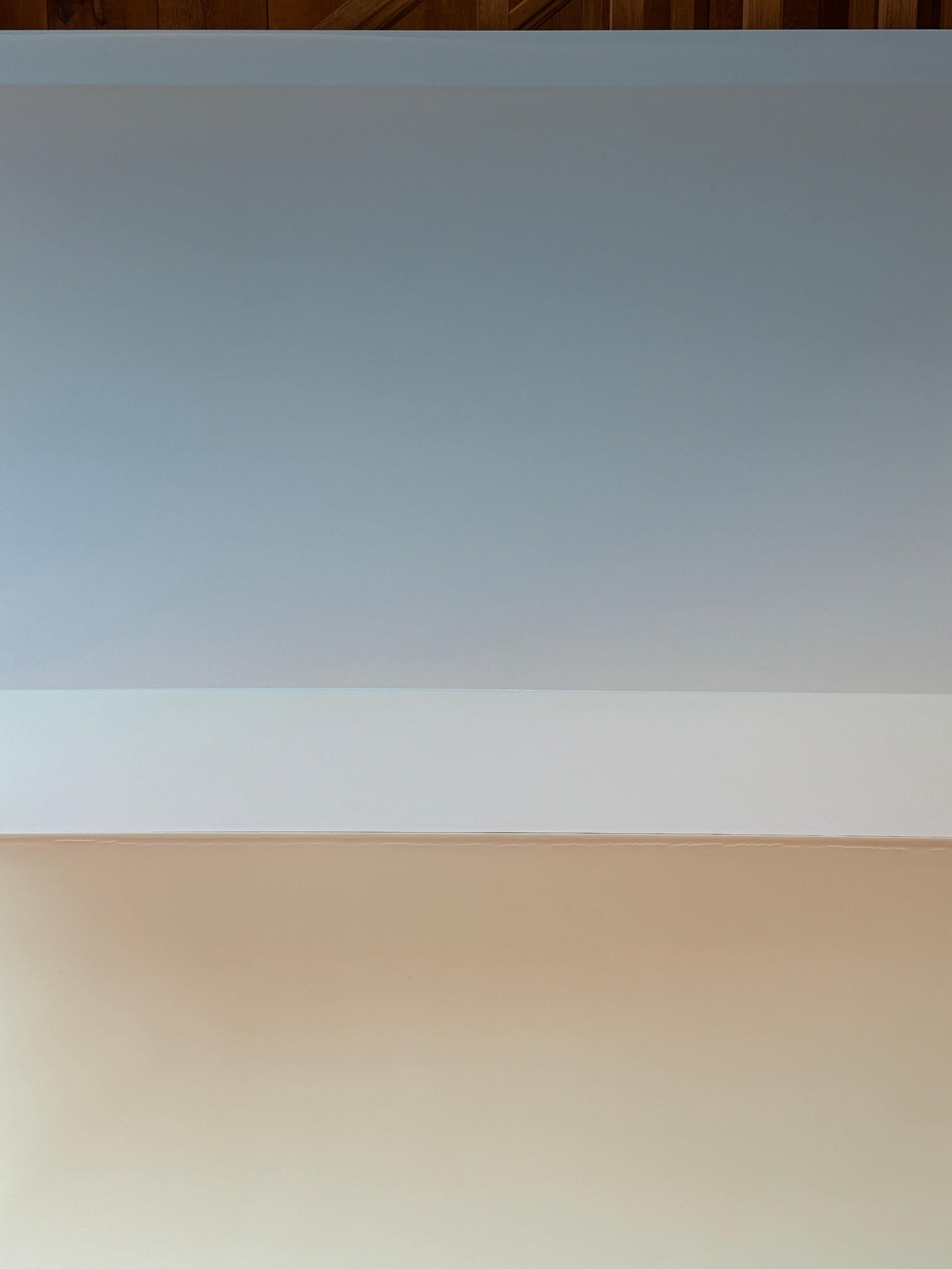 Bright Air - Contemporary Abstract Poured Painting Pale Blue Ivory Mauve, 2024 For Sale 10