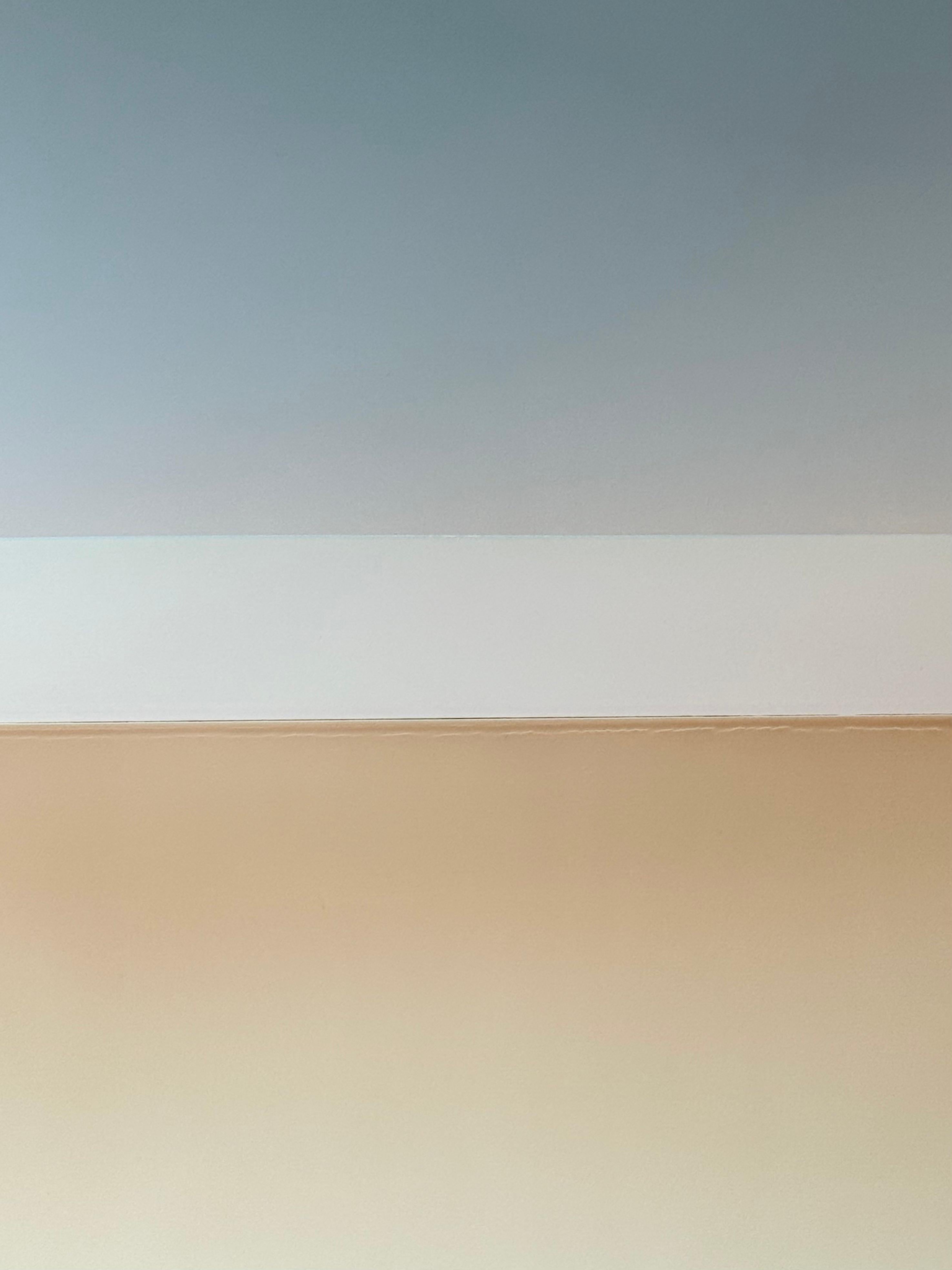 Bright Air - Contemporary Abstract Poured Painting Pale Blue Ivory Mauve, 2024 - White Abstract Painting by Susan English