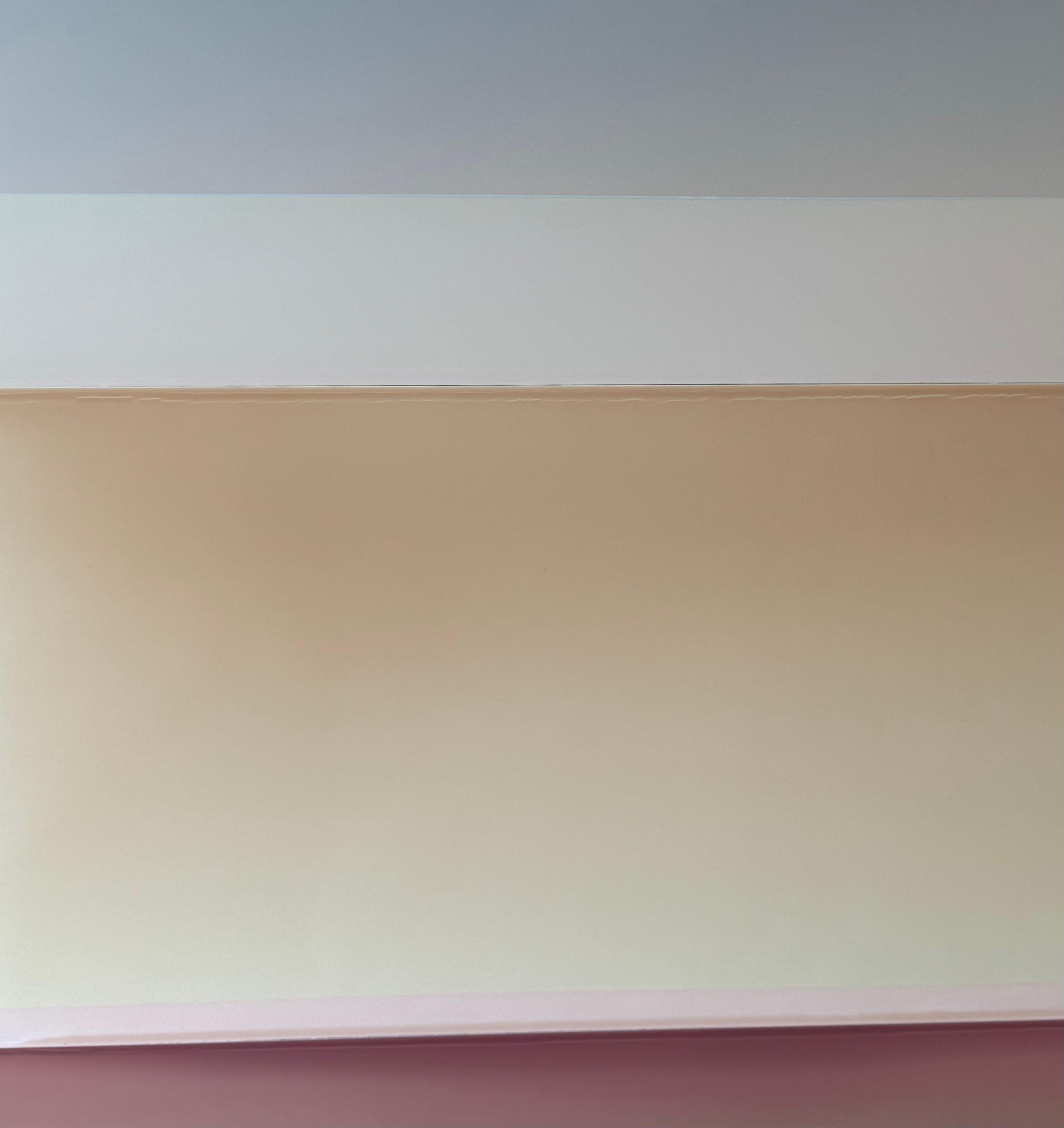 Bright Air - Contemporary Abstract Poured Painting Pale Blue Ivory Mauve, 2024 For Sale 5
