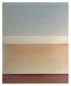 Bright Air - Contemporary Abstract Poured Painting Pale Blue Ivory Mauve, 2024