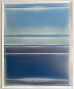 "Cascading Foldes (with Footer) No.77" 2025, polimero colorato su carta Yupo
