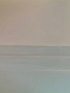 Cascading Folds With Footer Six - Ivory Poured Painting On Yupo Paper, 2021