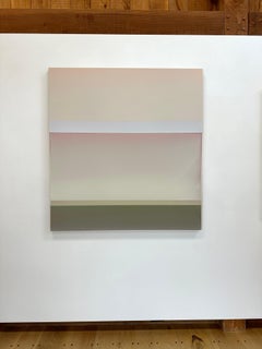 Clearing - Contemporary Abstract Poured Painting Peach Cream Beige, 2024
