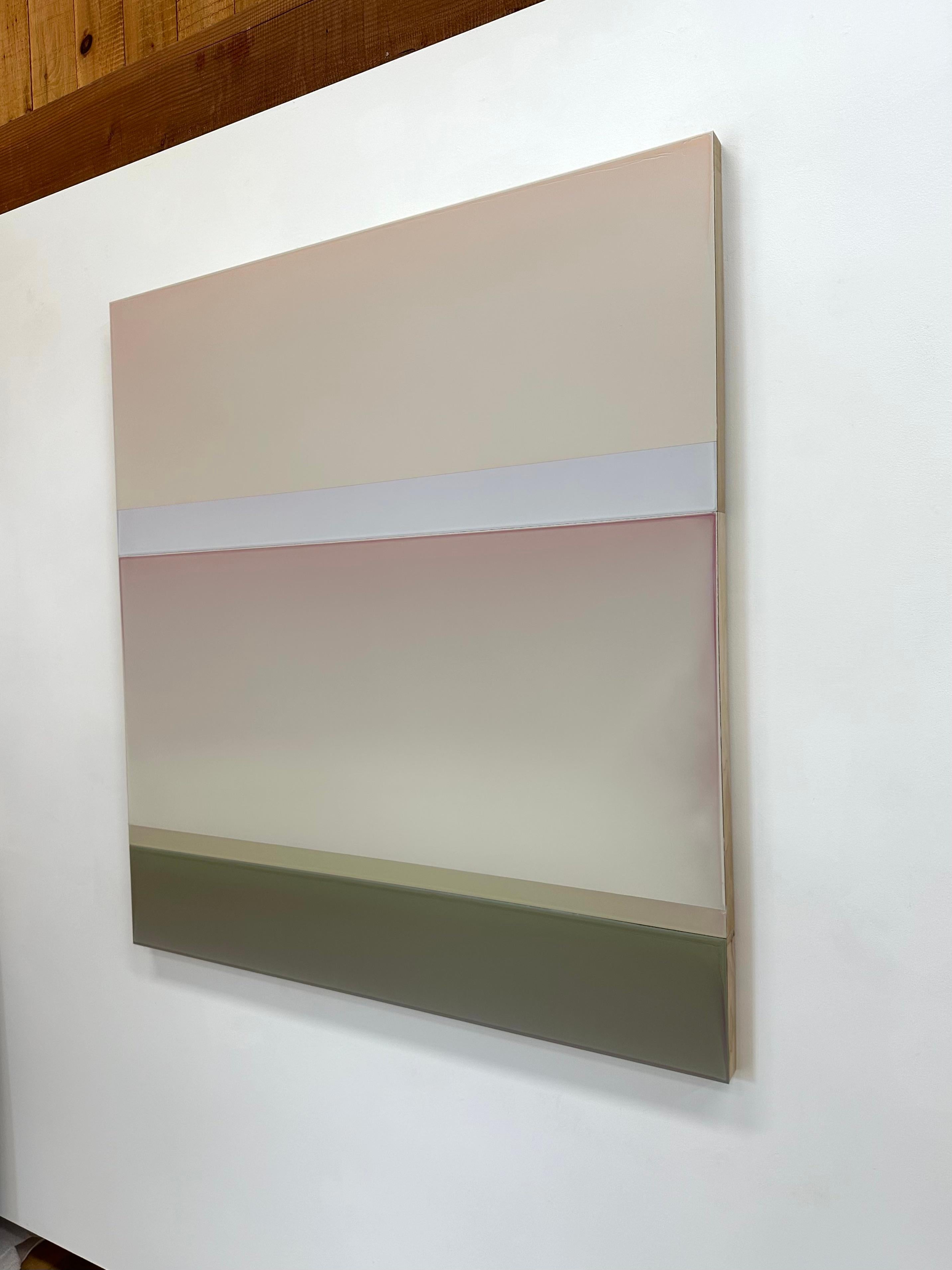 Clearing - Pittura astratta contemporanea versata Peach Cream Beige, 2024 2